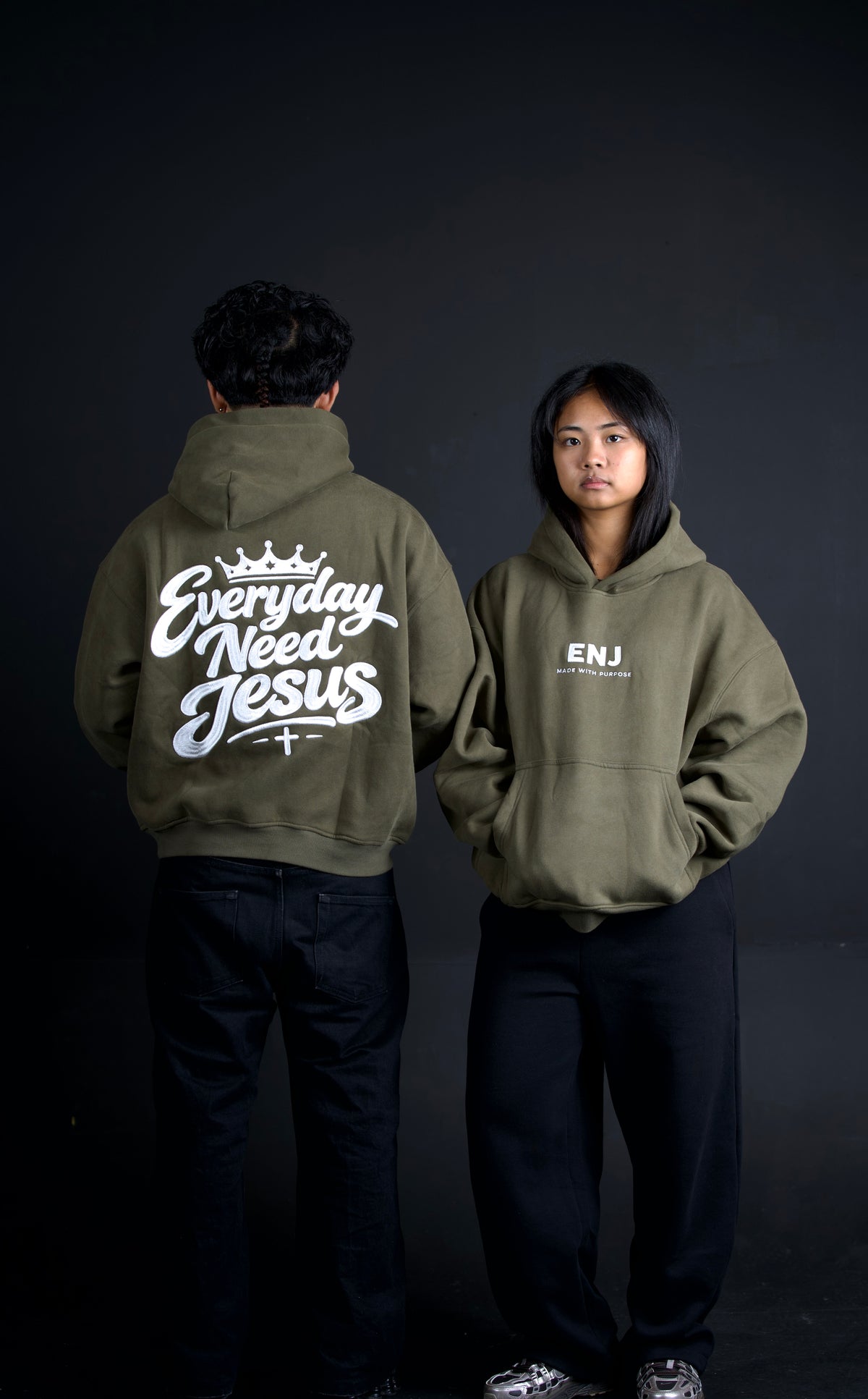 EVERYDAY NEED JESUS HOODIE "Green"